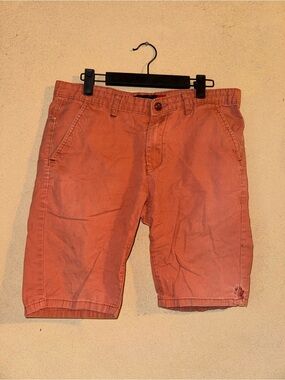 Men's Flat-Front Cotton Shorts in Faded Orange
